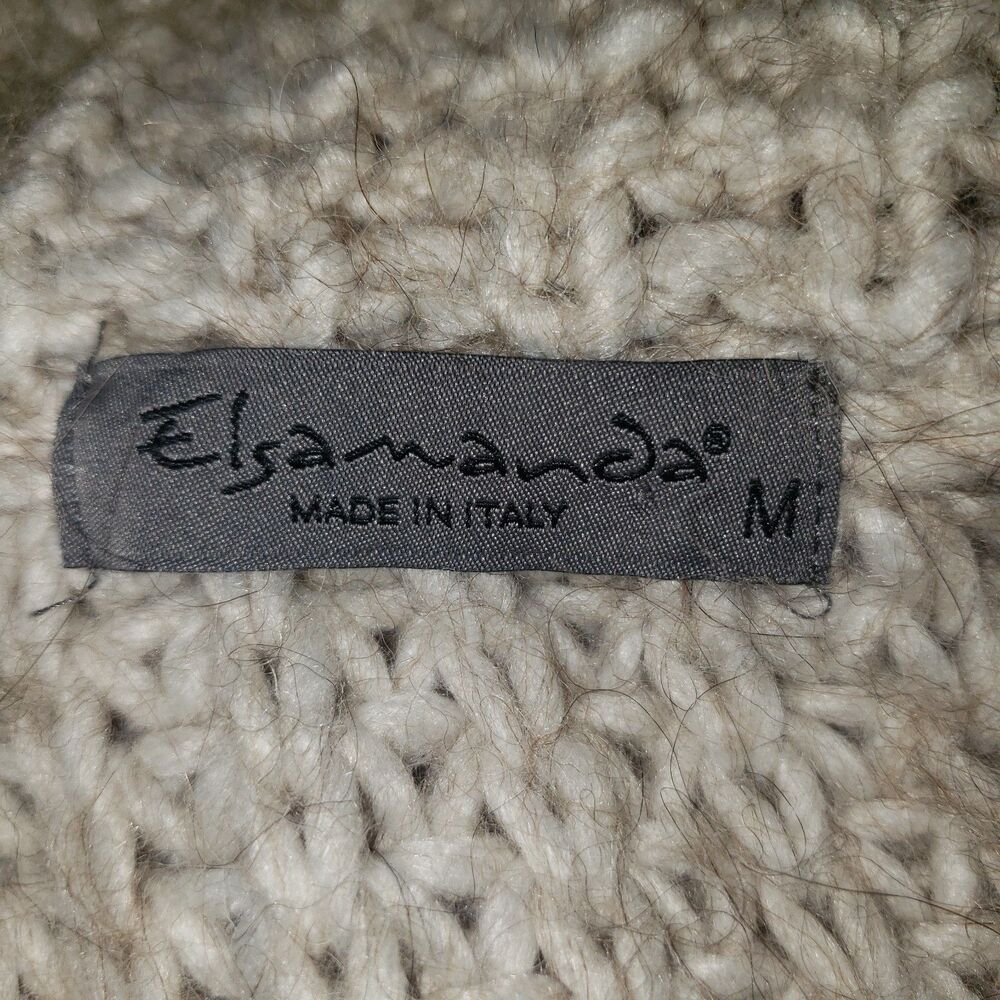 ELSAMANDA Alpaca Wool Zip Front Long Cardigan Sweater Womens Size Medium - Picture 3 of 7